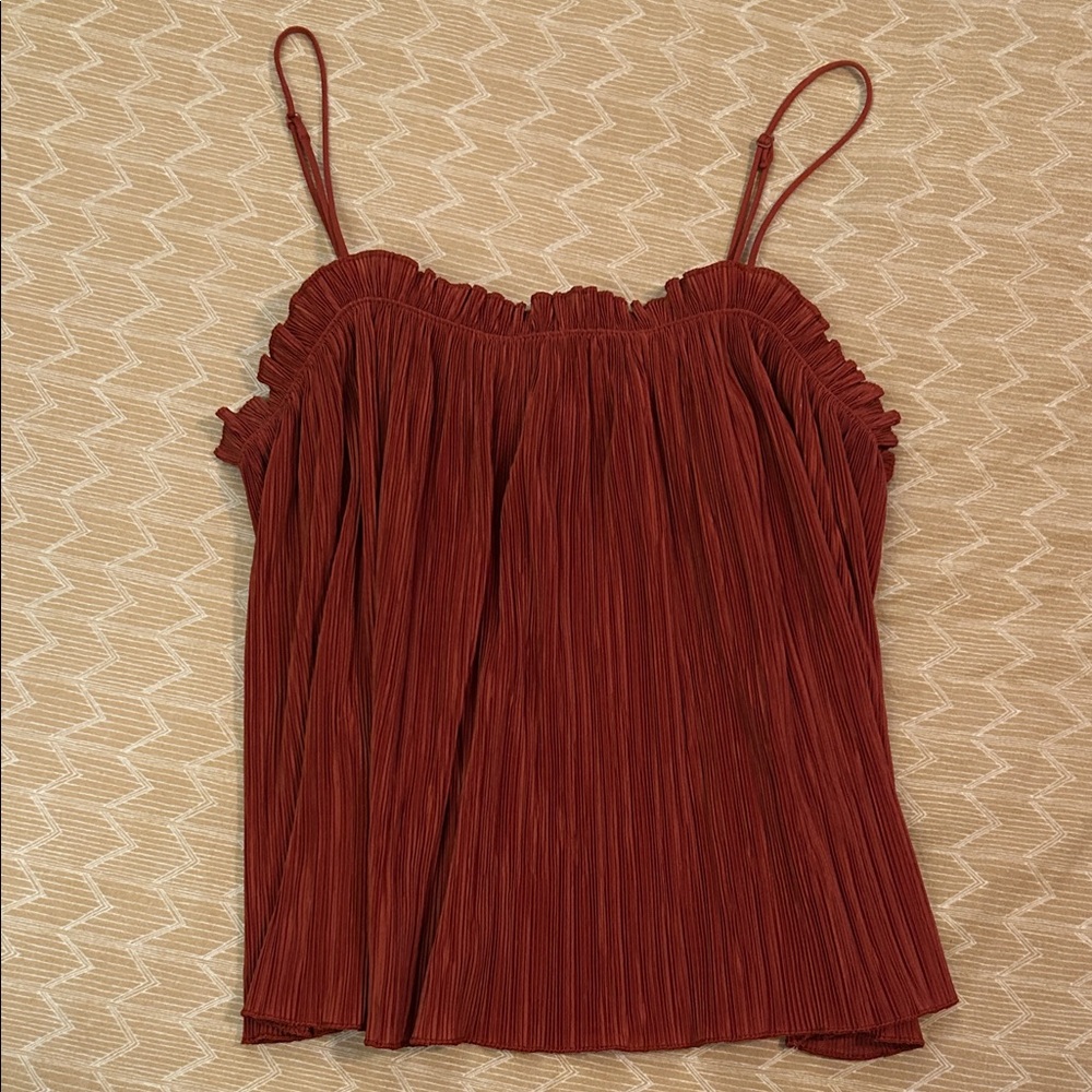 Madewell Terracotta Pleated Camisole